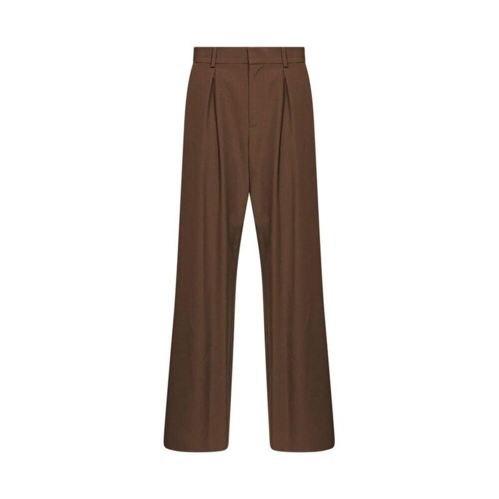 Mm6 Women Camel Wool Blend Pleated Trousers